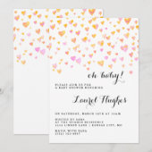 Roze harten Meisjes Baby shower Uitnodiging (Voorkant / Achterkant)