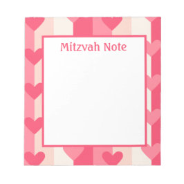 Roze Harten Meisjes Mitzvah Notities Notitieblok