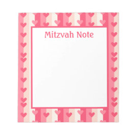 Roze Harten Meisjes Mitzvah Notities Notitieblok