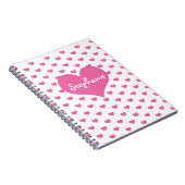 Roze harten meisjesnaam op maat notitieboek (Rechterzijde)