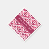 Roze harten met aangepaste tekst Valentijnsdag Servet (Hoek)