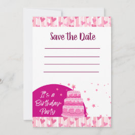 Roze harten met cake kaart