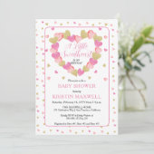 Roze harten met een klein Baby shower Kaart (Staand voorkant)