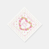 Roze harten met een klein Baby shower Servet (Hoek)