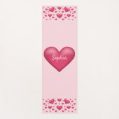 Roze harten met  tekst yogamat (Voorkant)