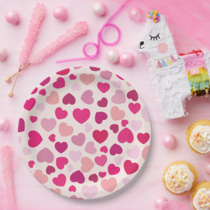 Roze Harten met Wit Papieren Bordje