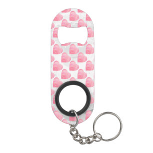 Roze harten mini flessenopener