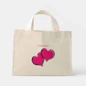 roze harten mini tote bag (Achterkant)