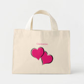 roze harten mini tote bag (Voorkant)