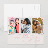 Roze harten Moederdag Briefkaart (Voorkant / Achterkant)