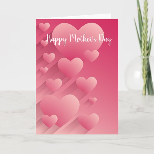 Roze harten Moederdag Kaart (Voorkant)