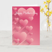 Roze harten Moederdag Kaart (Gele Bloem)