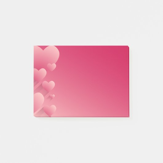 Roze harten na notities post-it® notes (Voorkant)