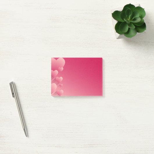 Roze harten na notities post-it® notes (Kantoor)