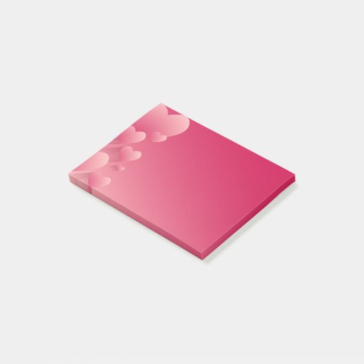 Roze harten na notities post-it® notes (Schuin)
