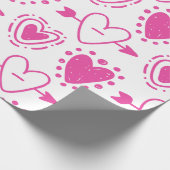 Roze Harten Naadloos Patroon Verjaardagscadeau Cadeaupapier (Hoek)