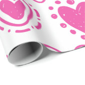 Roze Harten Naadloos Patroon Verjaardagscadeau Cadeaupapier (Rol Hoek)