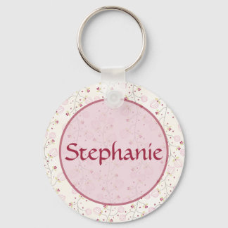 Roze harten  naam Button Sleutelhanger