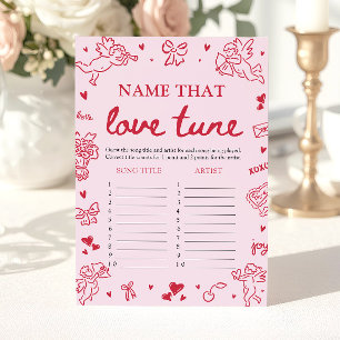Roze Harten Naam Die Liefdestune Bruidsfeest Spel Kaart