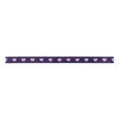Roze harten Navy Blue Love Holiday Abstracte Gift Satijnen Lint (Voorkant)