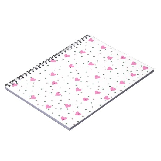 Roze harten Notitieboek (Linkerzijde)