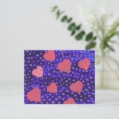 roze harten onder water briefkaart (Staand voorkant)