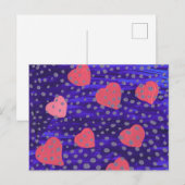 roze harten onder water briefkaart (Voorkant / Achterkant)