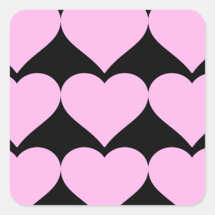 Roze harten, onvoorwaardelijke liefde_ vierkante sticker