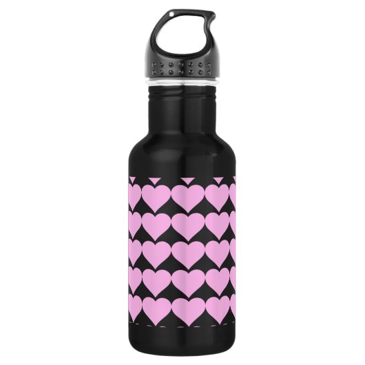 Roze harten, onvoorwaardelijke liefde_ waterfles  (Voorkant)
