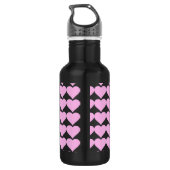 Roze harten, onvoorwaardelijke liefde_ waterfles  (Achterkant)