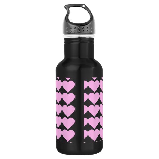 Roze harten, onvoorwaardelijke liefde_ waterfles (Achterkant)