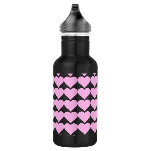 Roze harten, onvoorwaardelijke liefde_ waterfles  (Rechts)