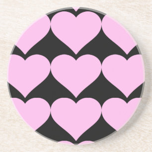 Roze harten, onvoorwaardelijke liefde_ zandsteen onderzetter
