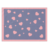 Roze harten op blauw tafelkleed (Voorkant (Horizontaal))
