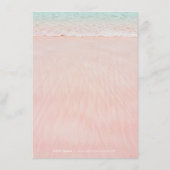 Roze harten op de zandstrandbruiloft informatiekaartje (Achterkant)