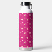 Roze harten op een magenta roze waterfles (Voorkant)