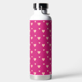Roze harten op een magenta roze waterfles (Links)