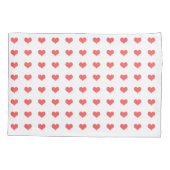Roze harten op een Witte Pillowcase Aanpassen Kussensloop (Achterkant)