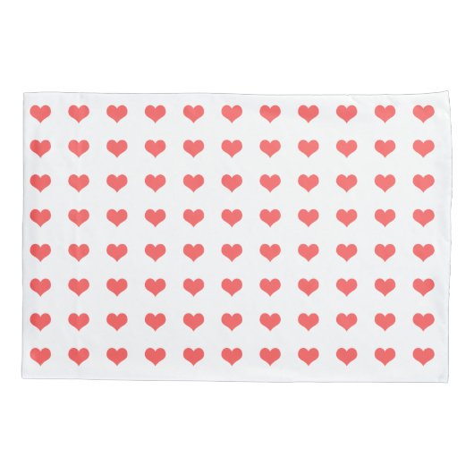 Roze harten op een Witte Pillowcase Aanpassen Kussensloop (Achterkant)