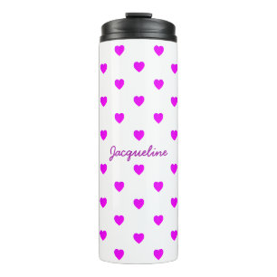 Roze Harten op Minimaal WIT Thermosbeker
