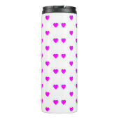 Roze Harten op Minimaal WIT Thermosbeker (Achterkant)