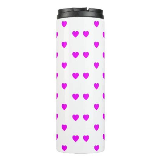 Roze Harten op Minimaal WIT Thermosbeker (Achterkant)