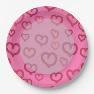 Roze harten op om het even welke Borden van het Ac Papieren Bordje