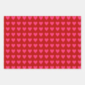 Roze harten op rood inpakpapier vel (Voorkant 3)