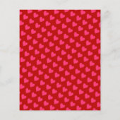 Roze harten op rood met roze papier van 4.5x5.6 (Achterkant)