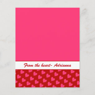 Roze harten op rood met roze papier van 4.5x5.6