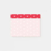 Roze harten op rood met vervaagde schrijfruimte post-it® notes (Voorkant)
