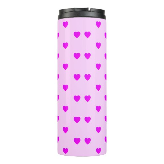 Roze Harten op ROZE Thermosbeker (Achterkant)