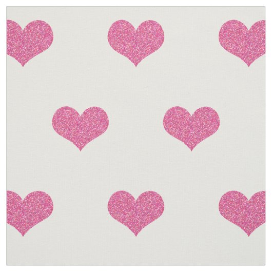 Roze harten op wit patroon stof (Swatch)