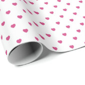 Roze harten op witte inpakpapier (Rol Hoek)